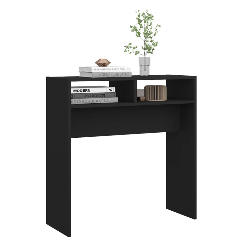 Produktbild för Konsolbord svart 78x30x80 cm konstruerat trä