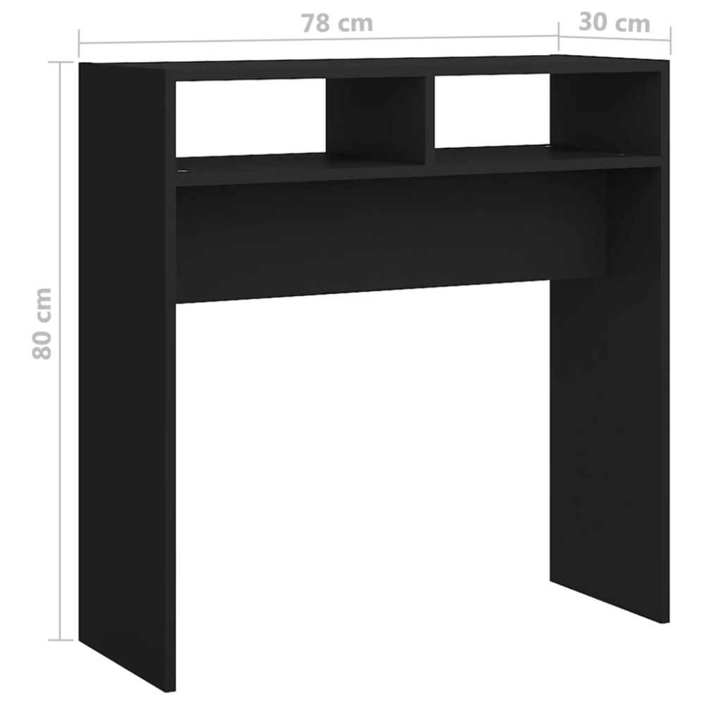Produktbild för Konsolbord svart 78x30x80 cm konstruerat trä