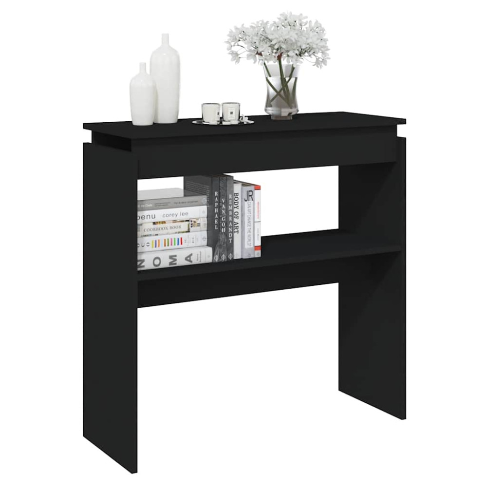 Produktbild för Sidobord svart 80x30x80 cm konstruerat trä