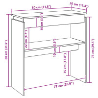 Produktbild för Sidobord betonggrå 80x30x80 cm konstruerat trä
