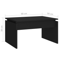 Produktbild för Soffbord svart 68x50x38 cm konstruerat trä