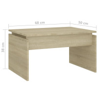Produktbild för Soffbord sonoma-ek 68x50x38 cm konstruerat trä