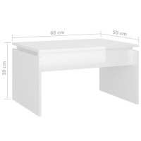 Produktbild för Soffbord vit högglans 68x50x38 cm konstruerat trä