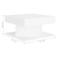 Produktbild för Soffbord vit 57x57x30 cm spånskiva