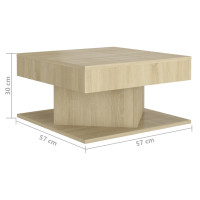 Produktbild för Soffbord sonoma-ek 57x57x30 cm konstruerat trä
