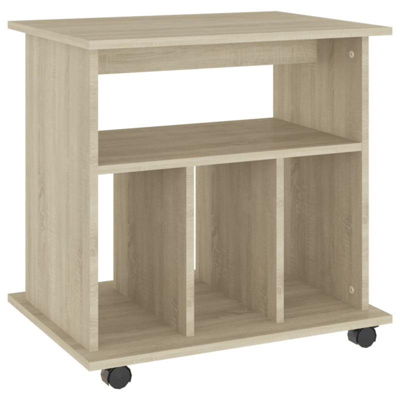 Produktbild för Skåp med hjul sonoma-ek 60x45x60 cm konstruerat trä