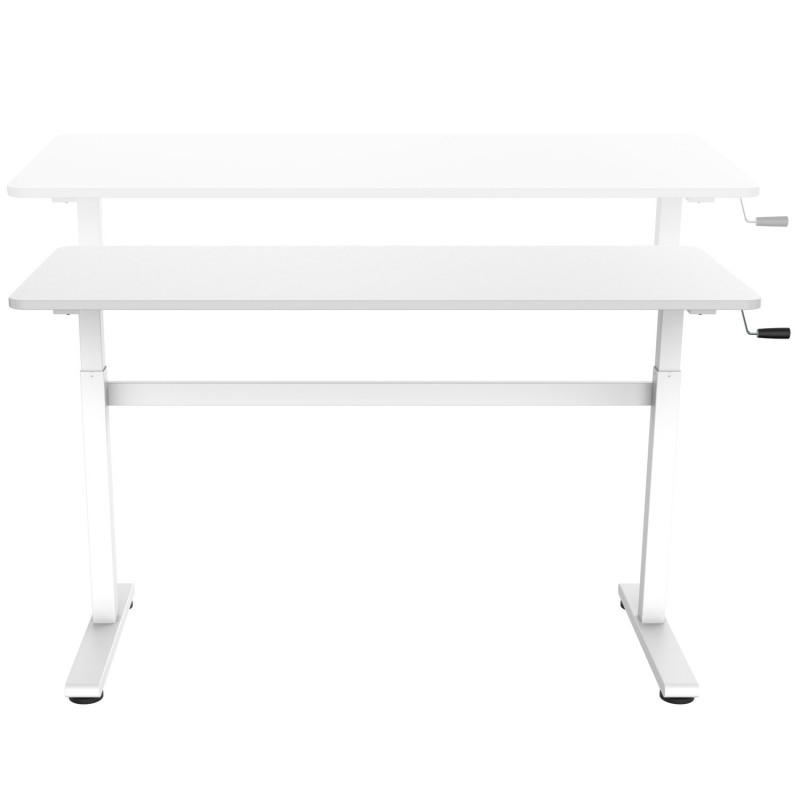 Produktbild för Höj-/sänkbart skrivbord Manuellt 140x60cm Vit