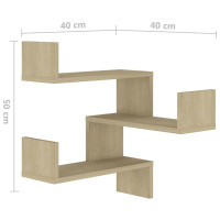 Miniatyr av produktbild för Vägghörnhylla 2 st sonoma-ek 40x40x50 cm konstruerat trä