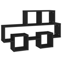 Miniatyr av produktbild för Bilformad vägghylla svart 82x15x51 cm konstruerat trä