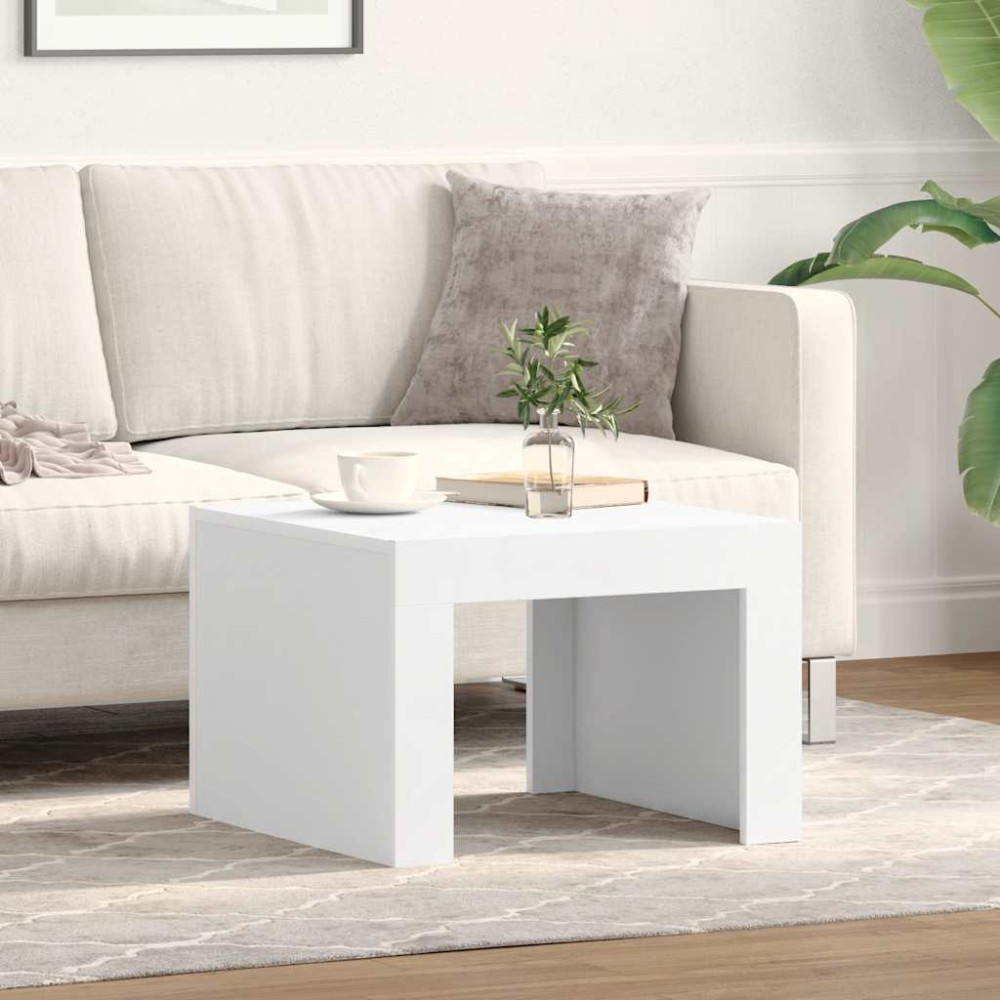 Produktbild för Soffbord vit 50x50x35 cm konstruerat trä