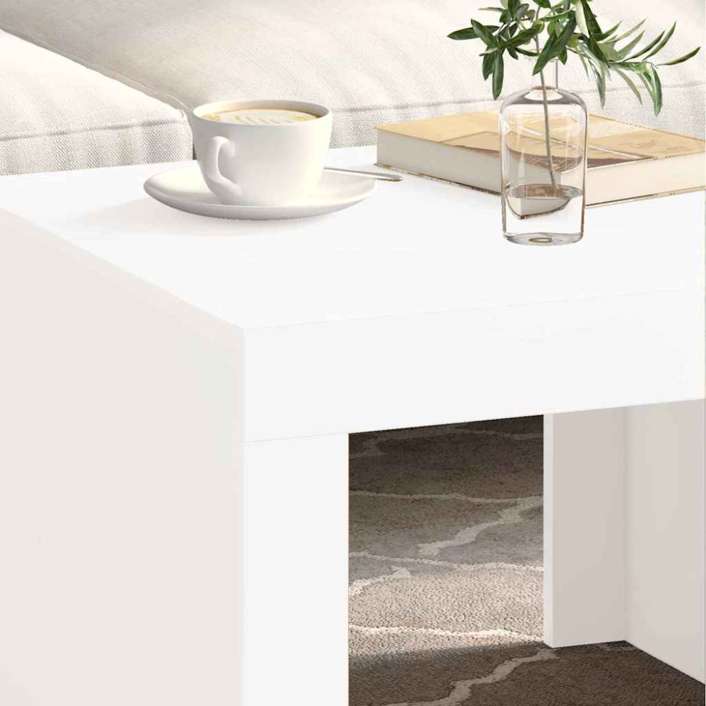 Produktbild för Soffbord vit 50x50x35 cm konstruerat trä