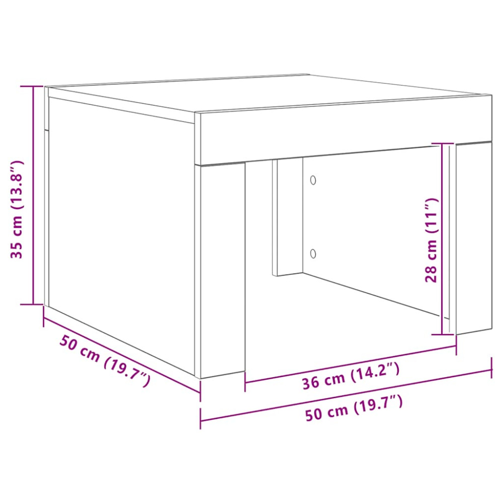 Produktbild för Soffbord vit 50x50x35 cm konstruerat trä