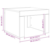 Produktbild för Soffbord vit 50x50x35 cm konstruerat trä