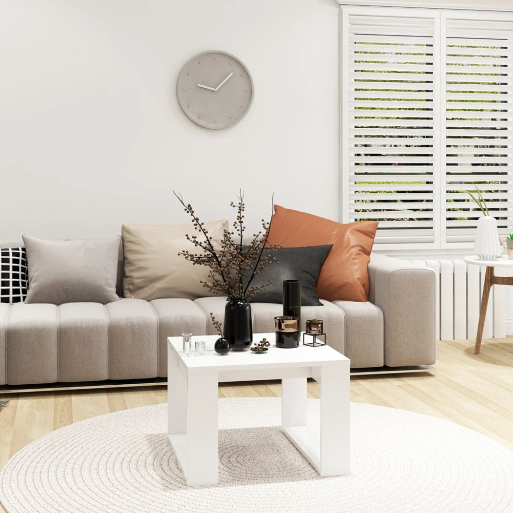 Produktbild för Sidobord vit 50x50x35 cm konstruerat trä