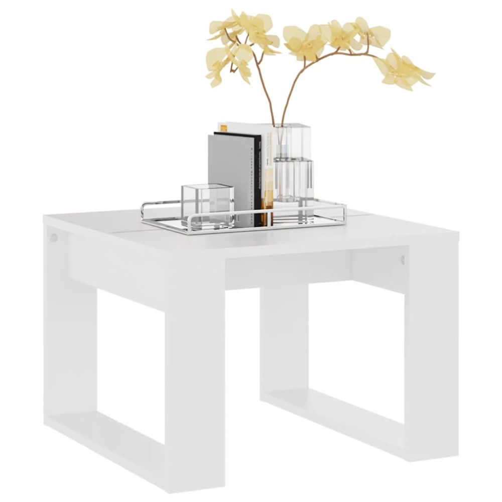 Produktbild för Sidobord vit 50x50x35 cm konstruerat trä
