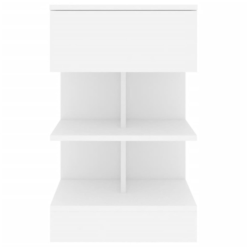 Produktbild för Sängbord 2 st vit 40x35x65 cm konstruerat trä