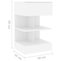 Miniatyr av produktbild för Sängbord 2 st vit 40x35x65 cm konstruerat trä