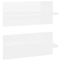 Miniatyr av produktbild för Vägghyllor 2 st vit högglans 40x11,5x18 cm