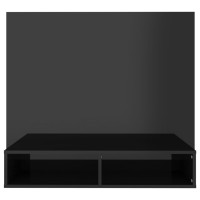 Miniatyr av produktbild för Väggmonterat tv-skåp svart högglans 102x23,5x90 cm spånskiva