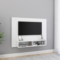Miniatyr av produktbild för Väggmonterat tv-skåp vit 120x23,5x90 cm konstruerat trä