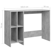 Produktbild för Datorbord betonggrå 102,5x35x75 cm konstruerat trä