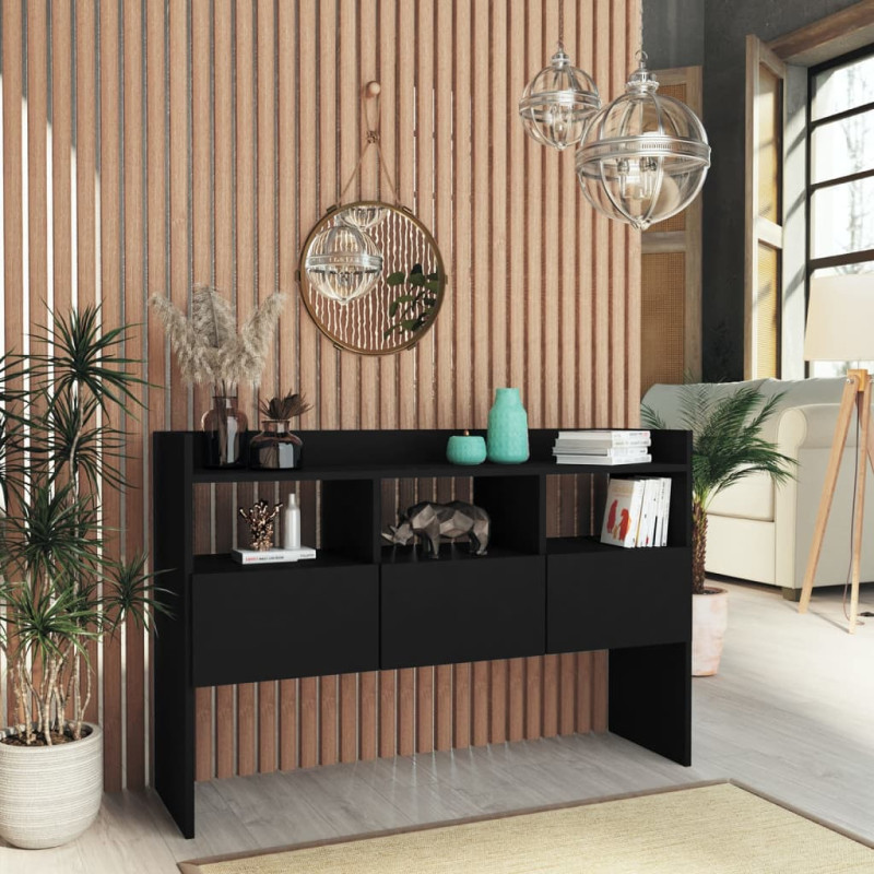 Produktbild för Skänk svart 105x30x70 cm konstruerat trä