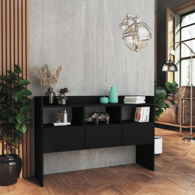 Produktbild för Skänk svart 105x30x70 cm konstruerat trä