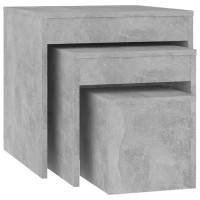 Produktbild för Satsbord 3 st betonggrå konstruerat trä