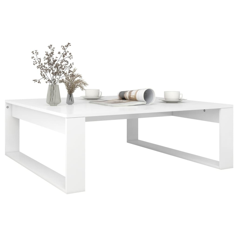 Produktbild för Soffbord vit 100x100x35 cm konstruerat trä