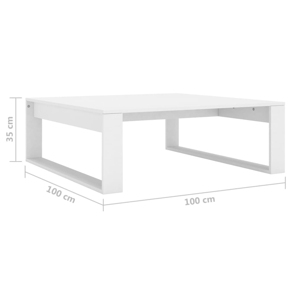 Produktbild för Soffbord vit 100x100x35 cm konstruerat trä