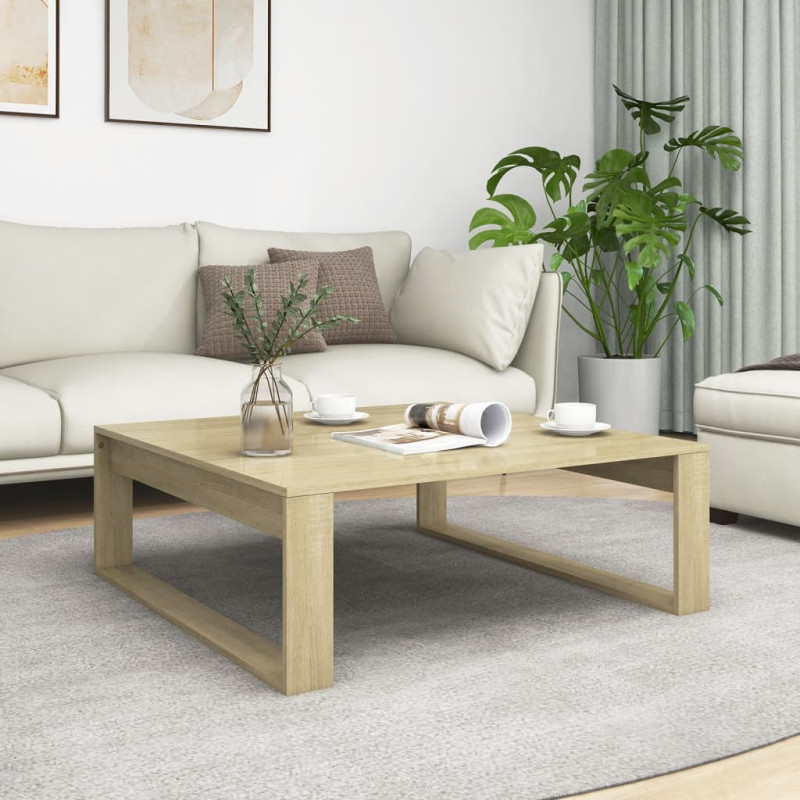 Produktbild för Soffbord sonoma-ek 100x100x35 cm konstruerat trä