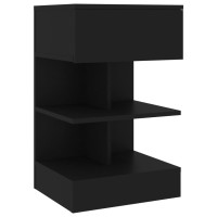 Miniatyr av produktbild för Sängbord svart 40x35x65 cm konstruerat trä