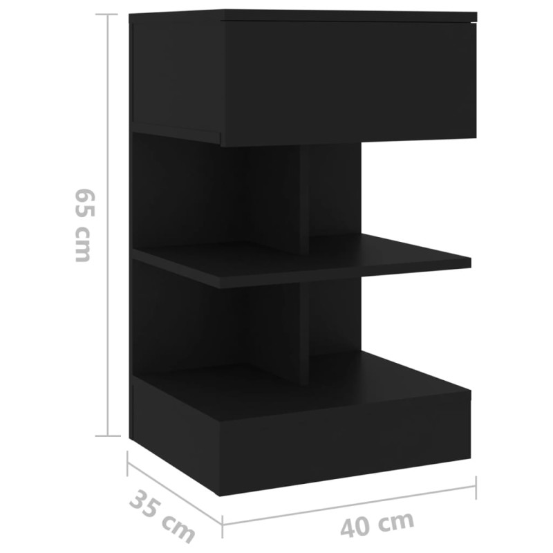 Produktbild för Sängbord 2 st svart 40x35x65 cm