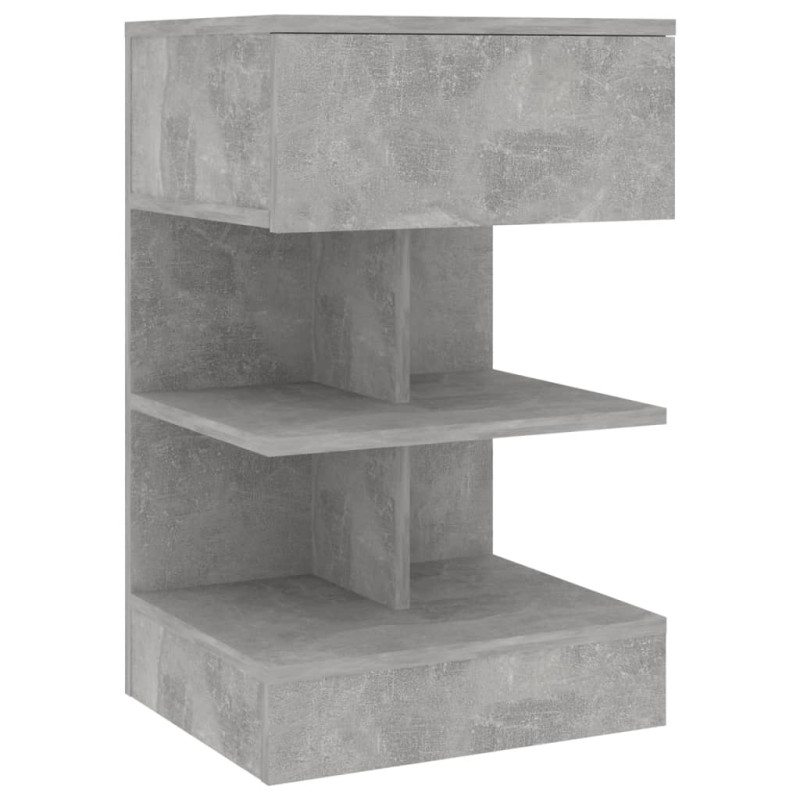 Produktbild för Sängbord betonggrå 40x35x65 cm spånskiva