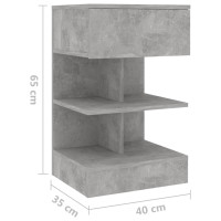 Miniatyr av produktbild för Sängbord betonggrå 40x35x65 cm spånskiva