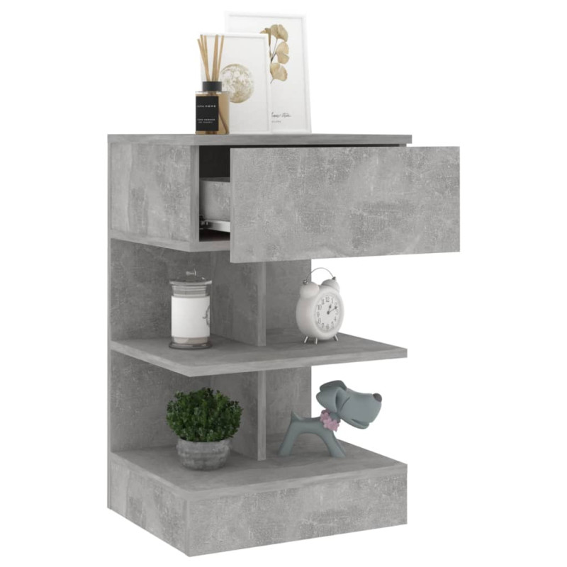 Produktbild för Sängbord 2 st betonggrå 40x35x65 cm