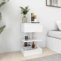 Miniatyr av produktbild för Sängbord 2 st vit högglans 40x35x65 cm