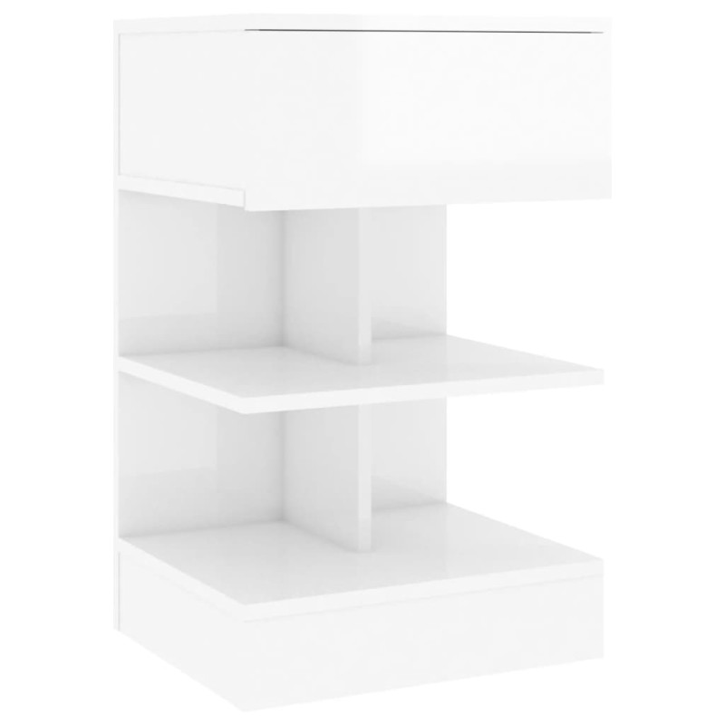 Produktbild för Sängbord 2 st vit högglans 40x35x65 cm