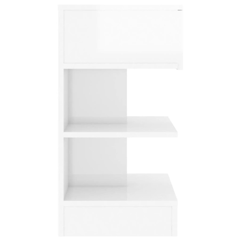 Produktbild för Sängbord 2 st vit högglans 40x35x65 cm