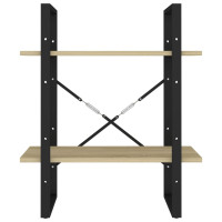 Produktbild för Bokhylla 2 hyllor sonoma-ek 60x30x70 cm konstruerat trä