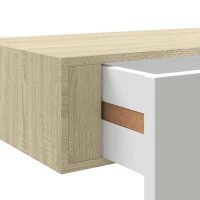 Produktbild för Vägglådor ek och vit 2 st 40x23,5x10 cm MDF