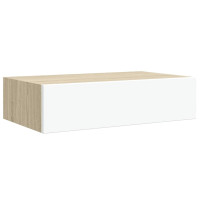 Produktbild för Vägglådor ek och vit 2 st 40x23,5x10 cm MDF