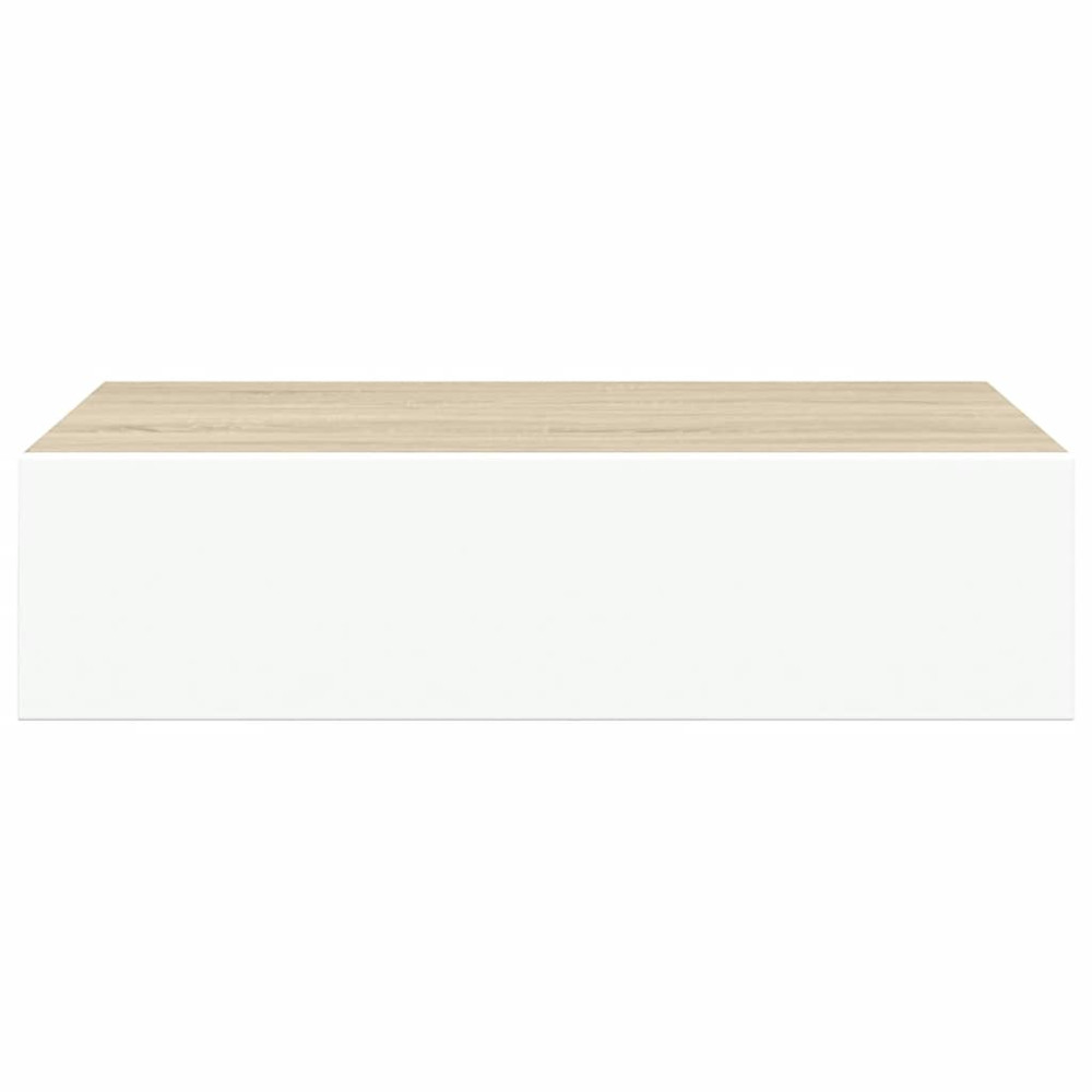 Produktbild för Vägglådor ek och vit 2 st 40x23,5x10 cm MDF