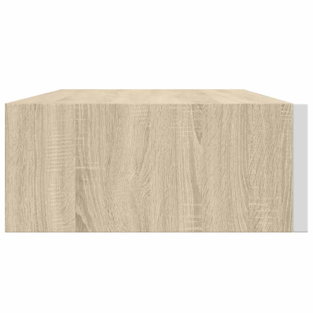 Produktbild för Vägglådor ek och vit 2 st 40x23,5x10 cm MDF