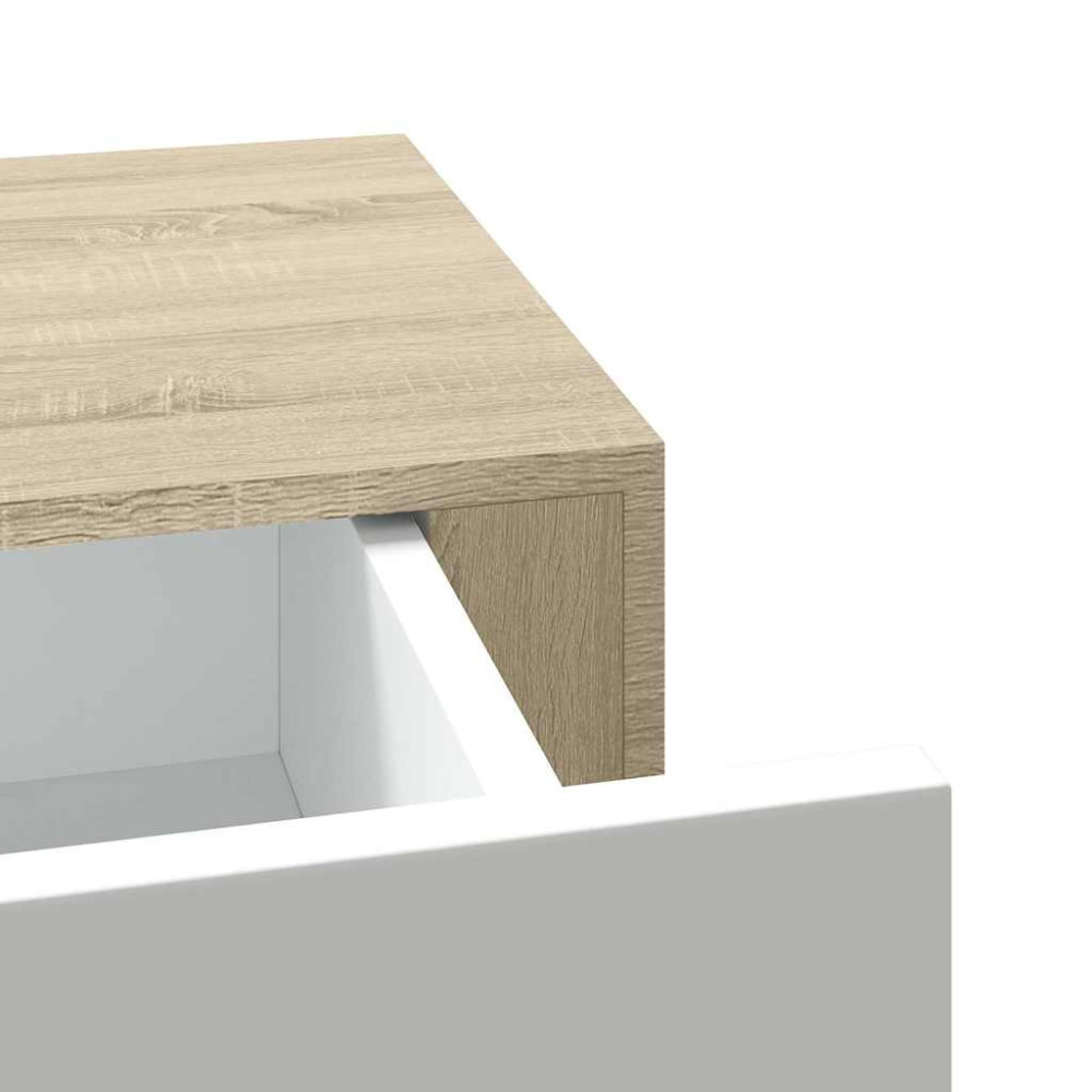Produktbild för Vägglådor ek och vit 2 st 40x23,5x10 cm MDF