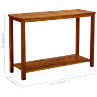 Produktbild för Konsolbord för trädgård 110x40x75 cm massivt akaciaträ