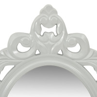 Produktbild för Vägghylla för nycklar och smycken med spegel och krokar grå
