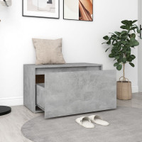Produktbild för Hallbänk betonggrå 80x40x45 cm konstruerat trä