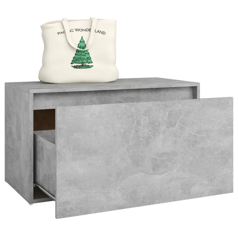 Produktbild för Hallbänk betonggrå 80x40x45 cm konstruerat trä