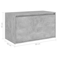Produktbild för Hallbänk betonggrå 80x40x45 cm konstruerat trä